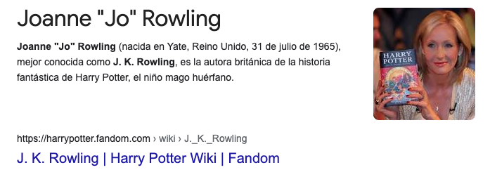 Ejemplo de Rich Snippet de Persona o Autor