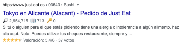 ejemplo rich snippet de opinion