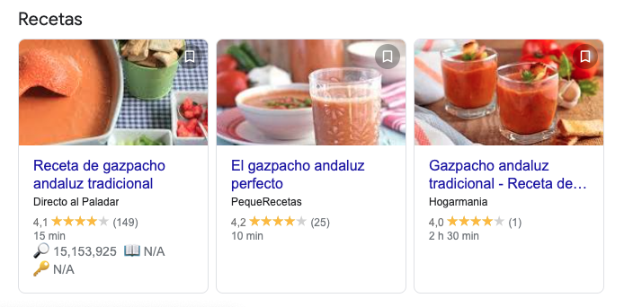 Ejemplo de Rich Snippet de Recetas