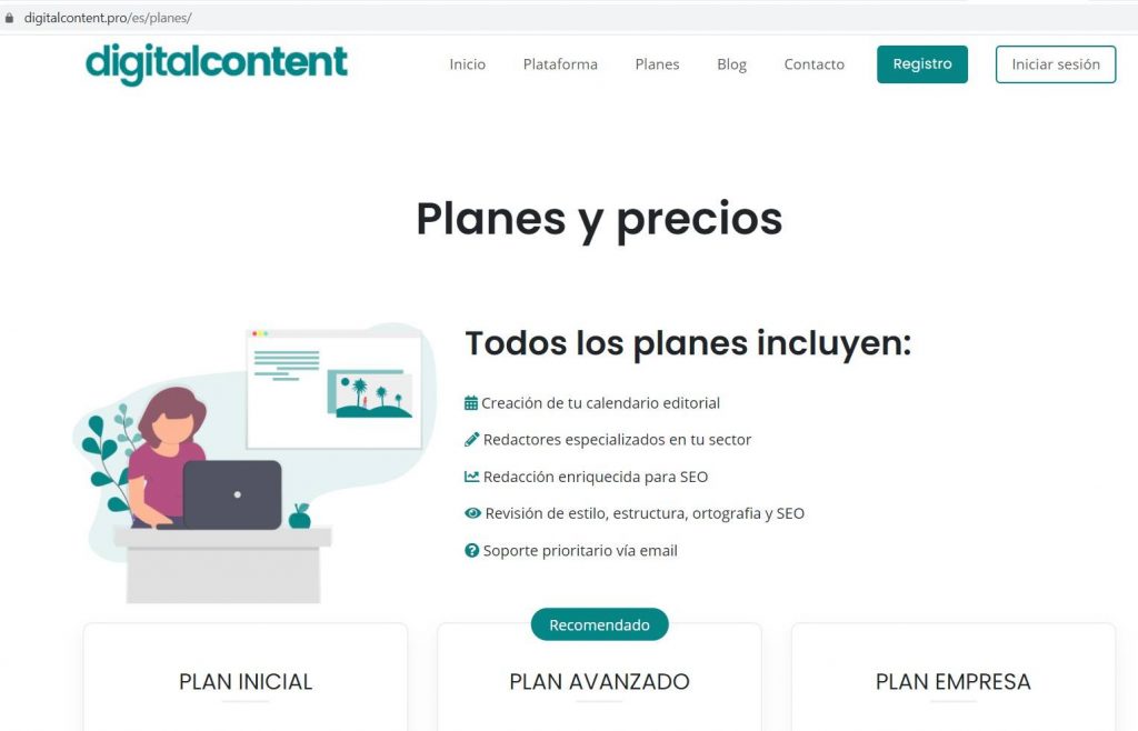 landign page de Digitalcontent.pro