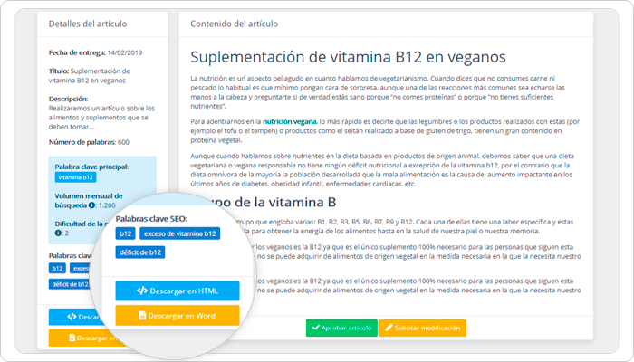 Descargar contenidos